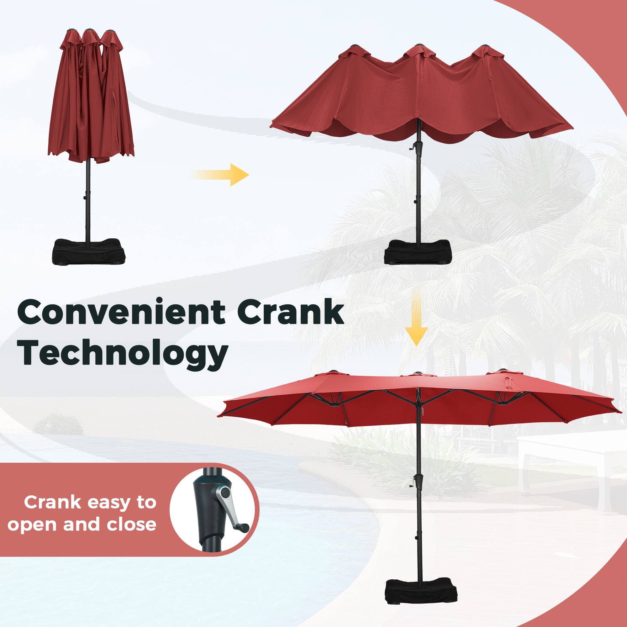 Convenient Crank Technology  
Crank easy to open and close