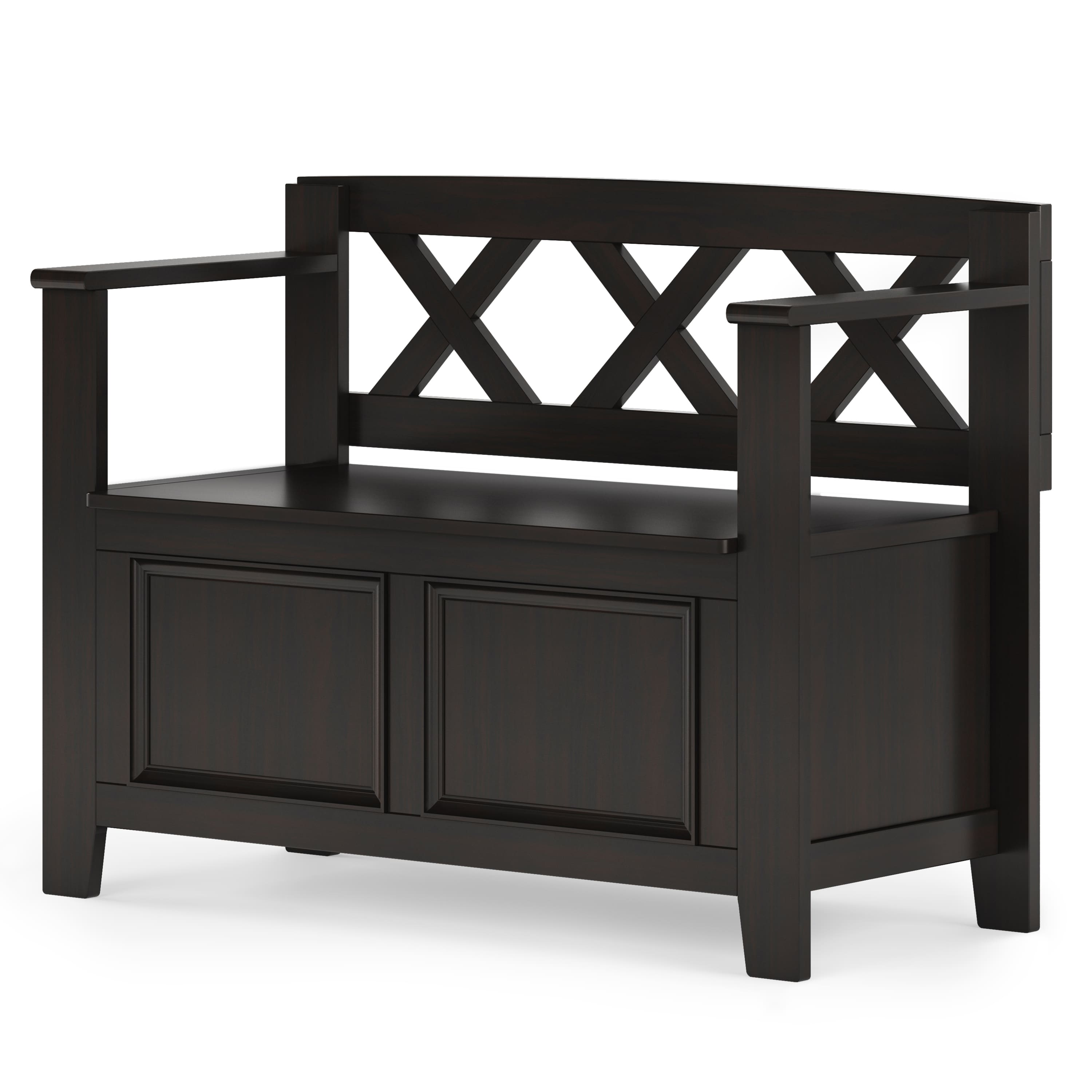 Simpli Home – Amherst Small Entryway Storage Bench – Hickory Brown Sansujyuku sansujyuku.com