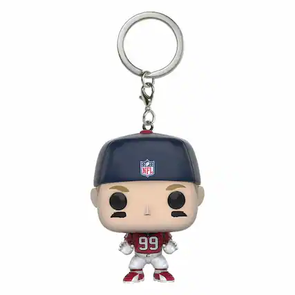 Front. Funko - NFL Stars J.J. Watt Funko Pocket Pop! Vinyl Keychain - Red.
