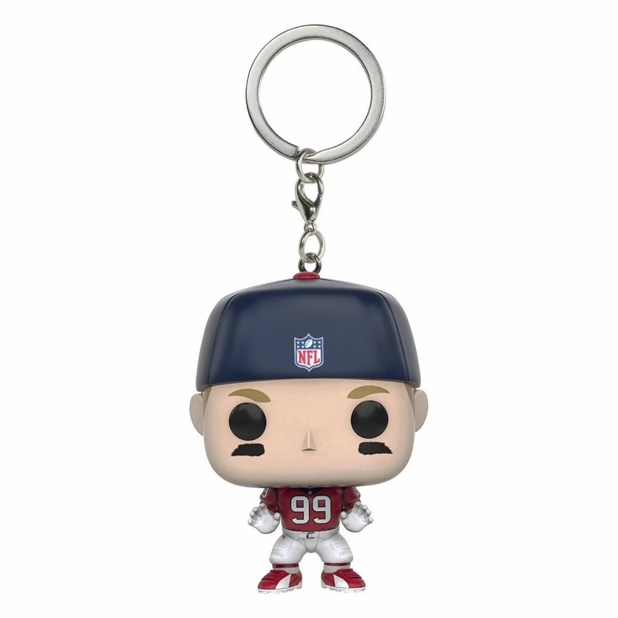 Front. Funko - NFL Stars J.J. Watt Funko Pocket Pop! Vinyl Keychain - Red.