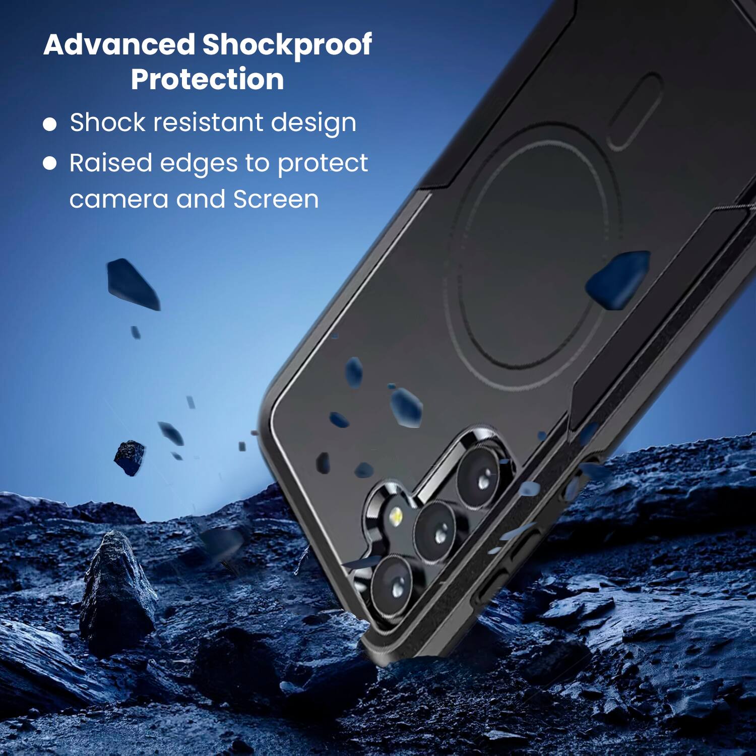 Advanced Shockproof Protection  
- Shock resistant design  
- Raised edges to protect camera and screen