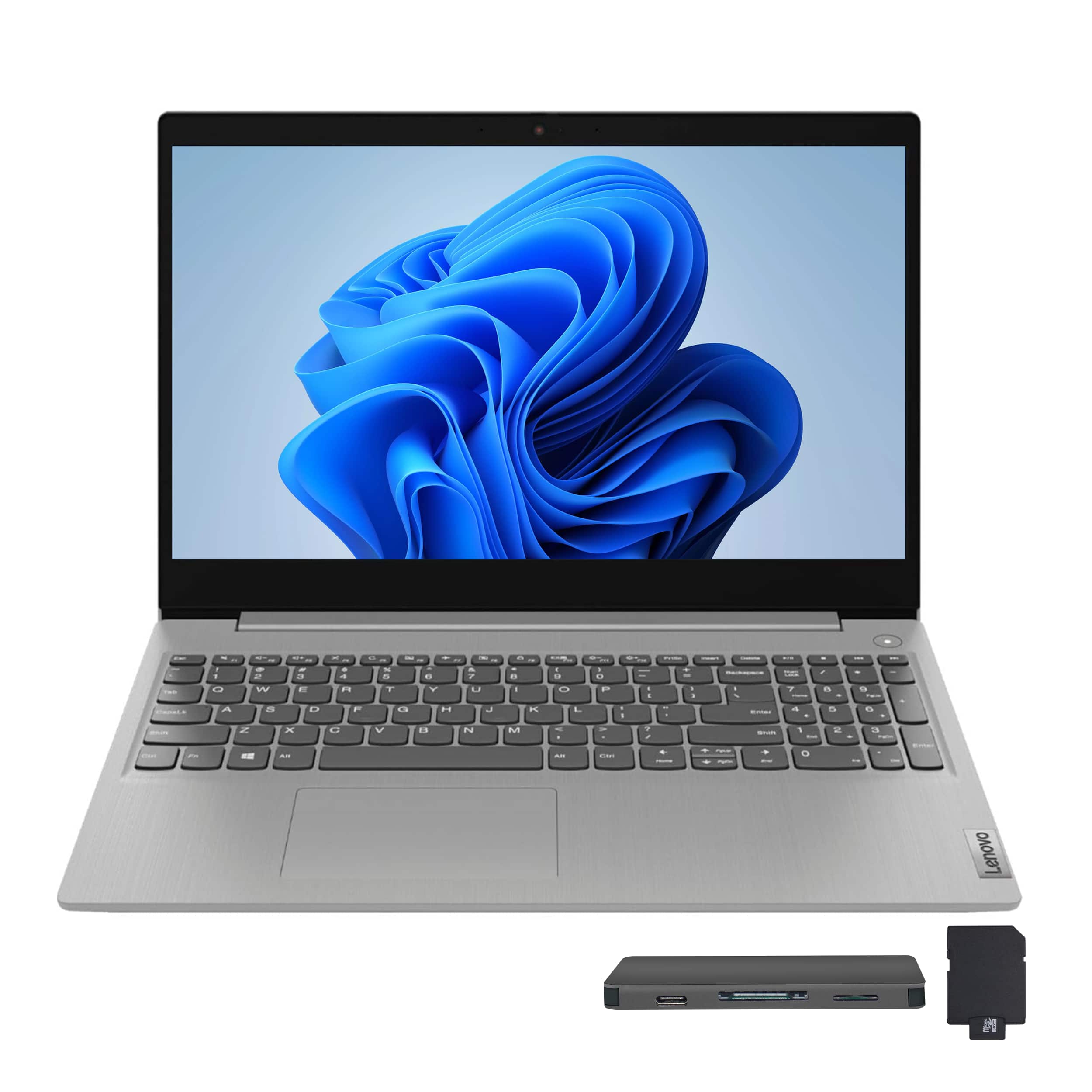 Lenovo - IdeaPad 3 15.6" HD Touch Laptop,Intel i5-1035G1,12GB RAM,Intel UHD GPU,256GB SSD+160GB Dock Set,Win 11 Pro,Grey - Gray