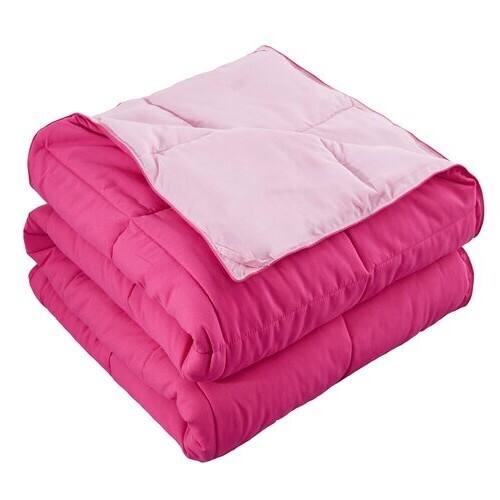 Alt View 1. Hivvago - Full/Queen Traditional Microfiber Reversible 3 Piece Comforter Set in Pink - Pink.