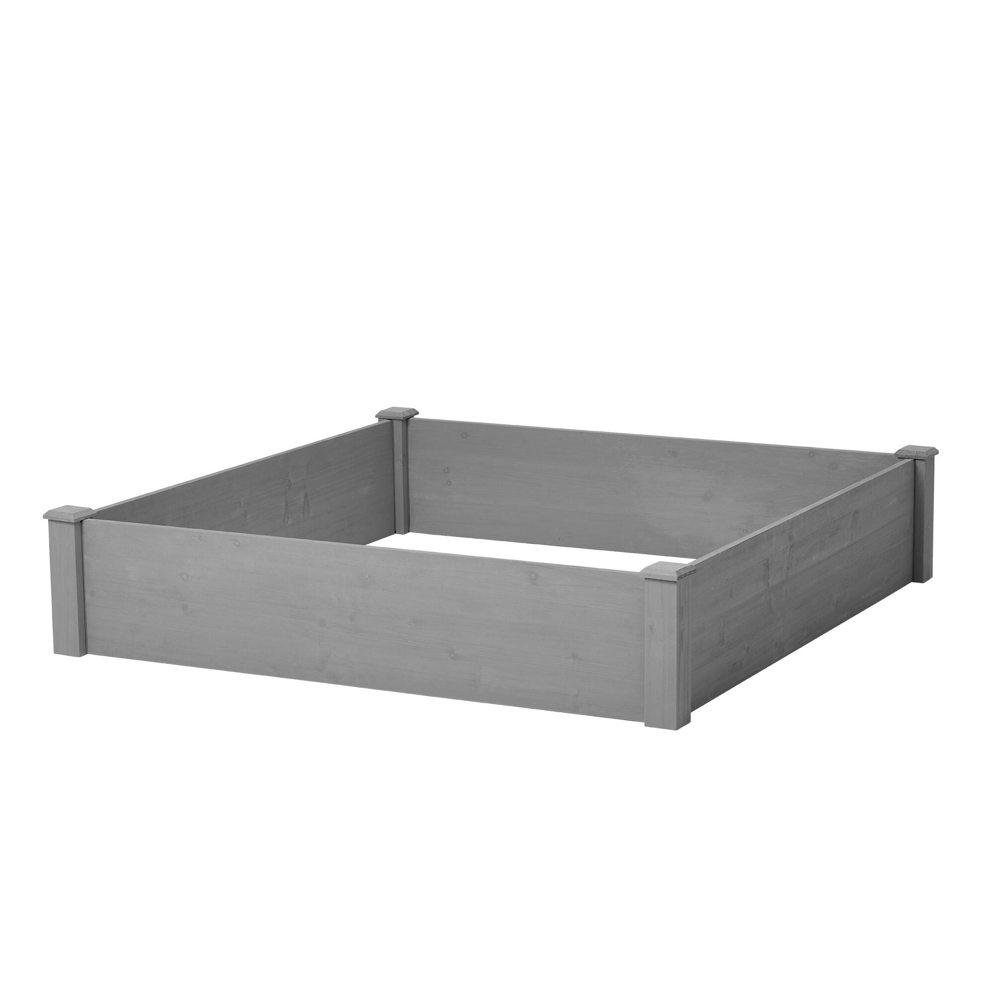 Alt View 6. PAIHOME - 48x48x10 Inch Raised Garden Bed, Outdoor Wooden Planter Box for Vegetables/Flowers/Herbs, Easy Gardening - Grey.
