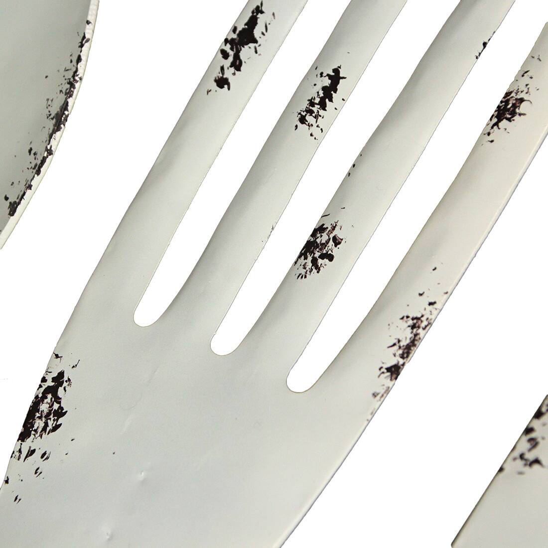 Alt View 7. Zeckos - 30 In Large Utensil Wall Art Decorative Knife Spoon Fork Farmhouse Kitchen Decor - White.