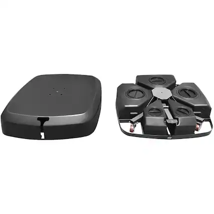 Front. Kadyn - Outdoor Umbrella Base Patio Cantilever Offset Umbrella Base with Wheels for Garden Poolside Deck Black - Black.