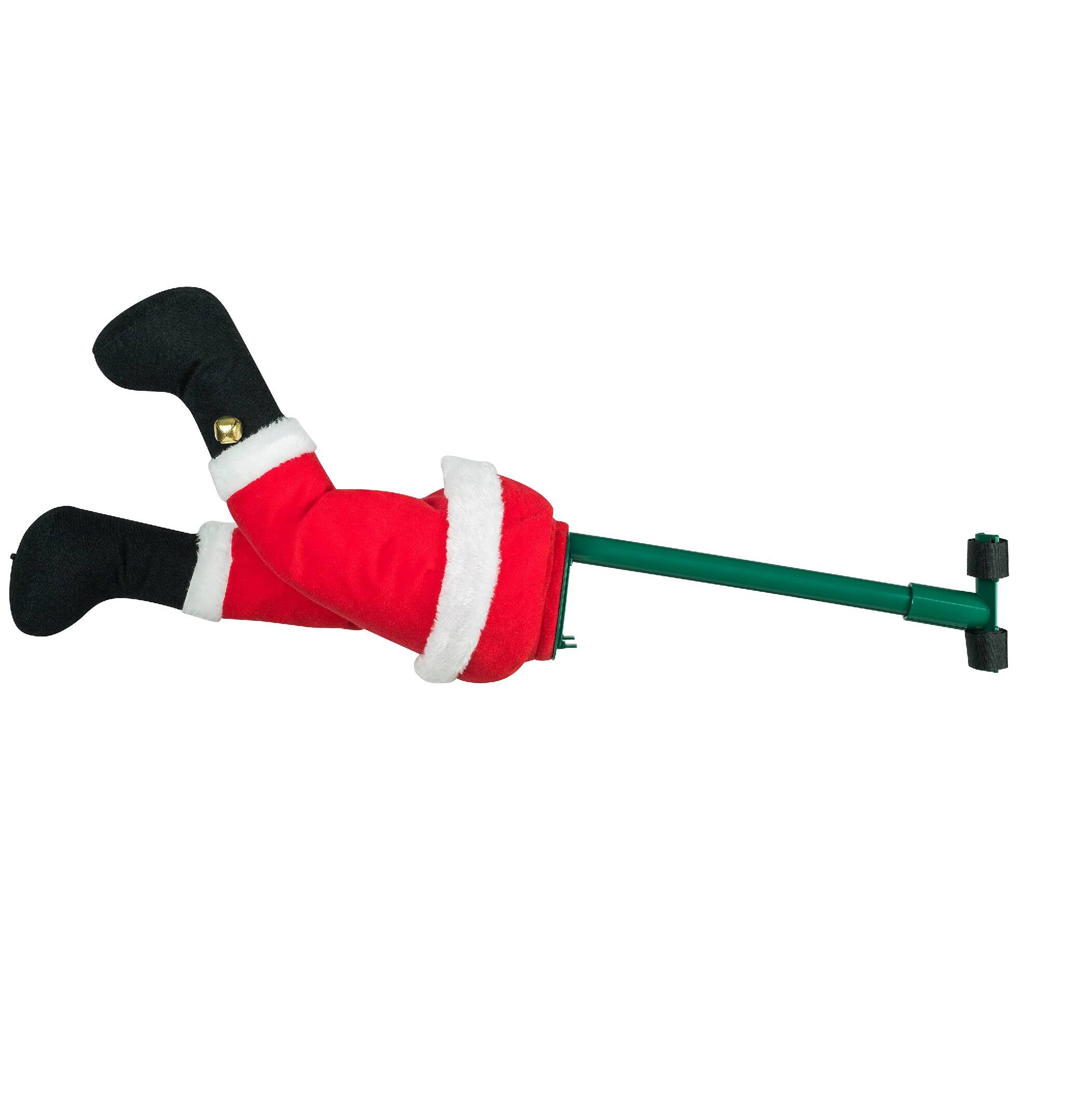 Front. Mr. Christmas - Mr. Christmas Animated Kicking Santa Christmas Tree Decoration - Red.