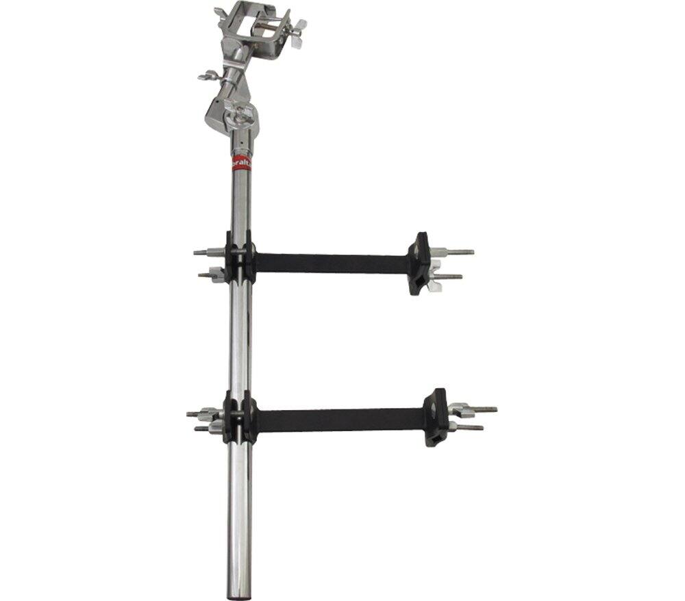Front. Gibraltar Hardware - Bongo Double Conga Stand Mount, with Dual Steel Arm Braces & Separator for Secure Positioning.