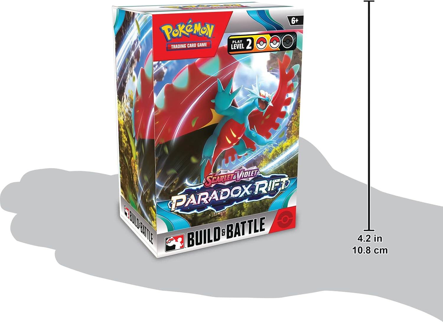 Pokémon Trading Card Game  
Scarlet & Violet  
Paradox Rift  
Build & Battle  
Play Level 2  
6+  
4.2 in 10.8 cm