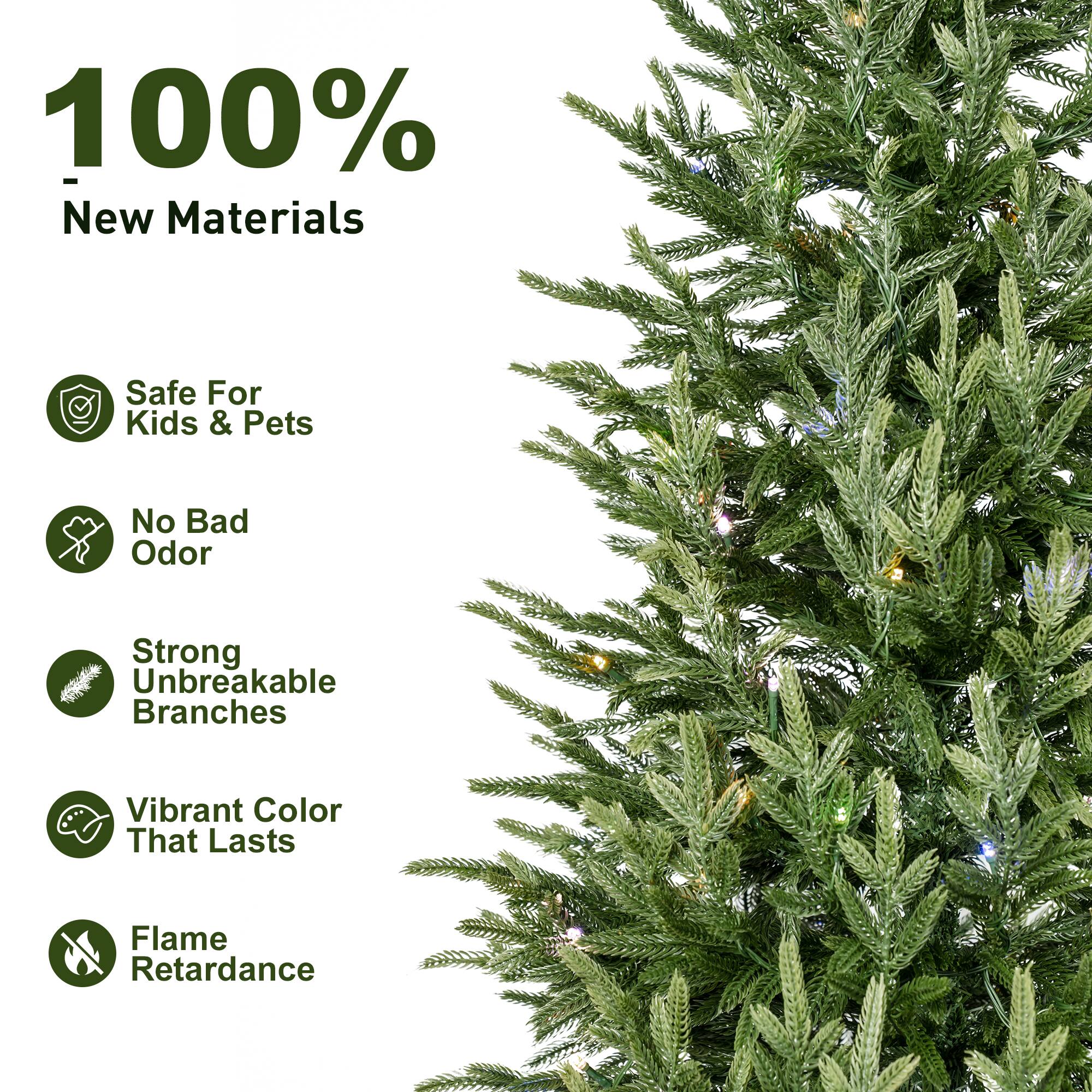 100% - New Materials
Safe For Kids & Pets
No Bad Odor
Strong Unbreakable Branches
Vibrant Color That Lasts
Flame Retardance