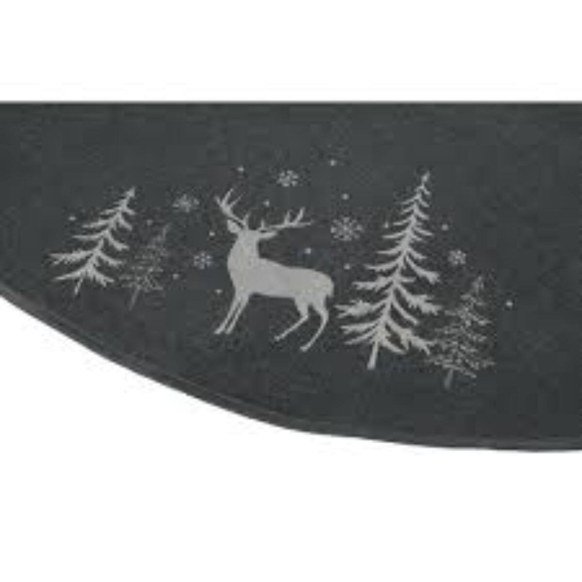 Alt View 2. Dyno - 56" Gray and Black Reindeer in Forest Christmas Tree Skirt - Gray.