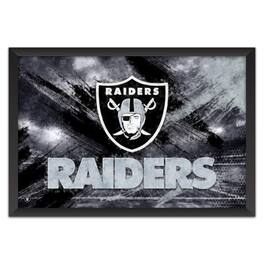 Sporticulture - Las Vegas Raiders 27" x 39" Brush Stroke Logo Framed Art Print - Multicolor