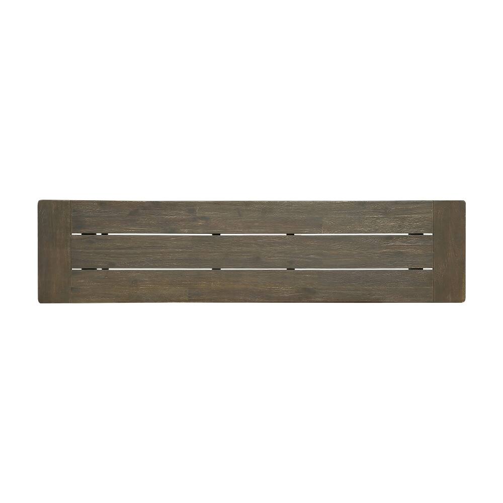 Alt View 6. Ropilly - Ropilly Acacia Outdoor Bench Set of 2, 63 Inch Rustic Wood Patio Dining Bench, Sandblast Gray - Sandblast Gray.