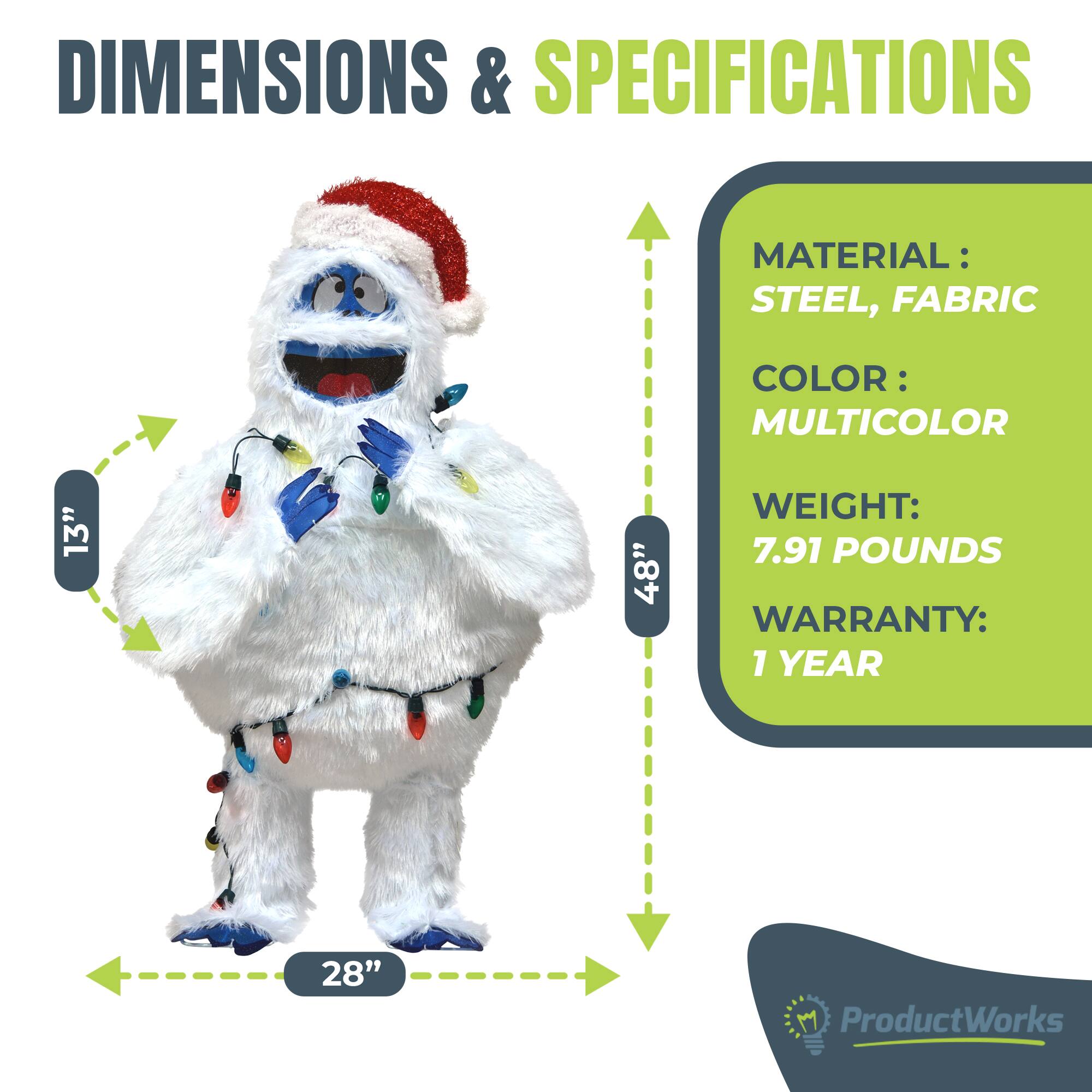 DIMENSIONS & SPECIFICATIONS

MATERIAL: STEEL, FABRIC  
COLOR: MULTICOLOR  
WEIGHT: 7.91 POUNDS  
WARRANTY: 1 YEAR  

13"  
48"  
28"  

ProductWorks