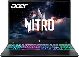 Acer - Nitro V – 16" WUXGA 165Hz Gaming Laptop - Intel Core 7 240H 2024 - NVIDIA GeForce RTX 5060 – 16GB Memory – 512GB Storage - Obsidian Black