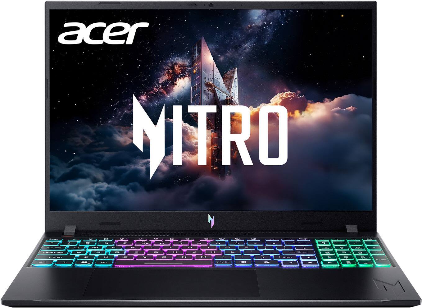Acer - Nitro V – 16" WUXGA 165Hz Gaming Laptop - Intel Core 7 240H 2024 - NVIDIA GeForce RTX 5060 – 16GB Memory – 512GB Storage - Obsidian Black