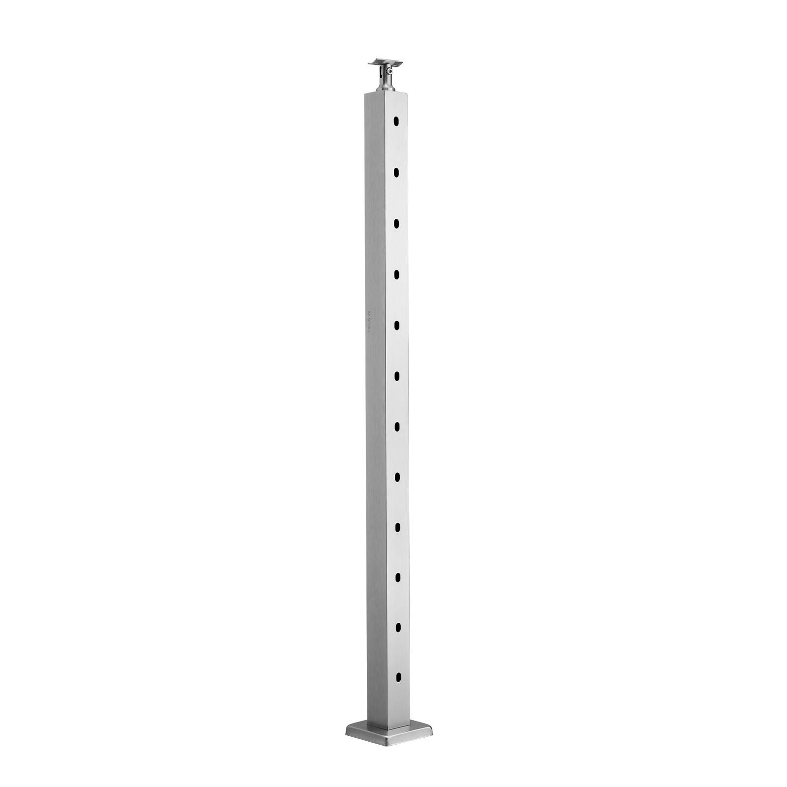 Alt View 5. VEVOR - Cable Railing Post, 42x2x2 Inch Stair Railing Post, with Pre-Drilled 30° Angled Holes, Stainless Steel Cable Rail Post - Silver.