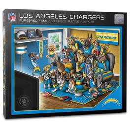 YouTheFan - Los Angeles Chargers Purebred Fans 18'' x 24'' A Real Nailbiter 500-Piece Puzzle - Multicolor