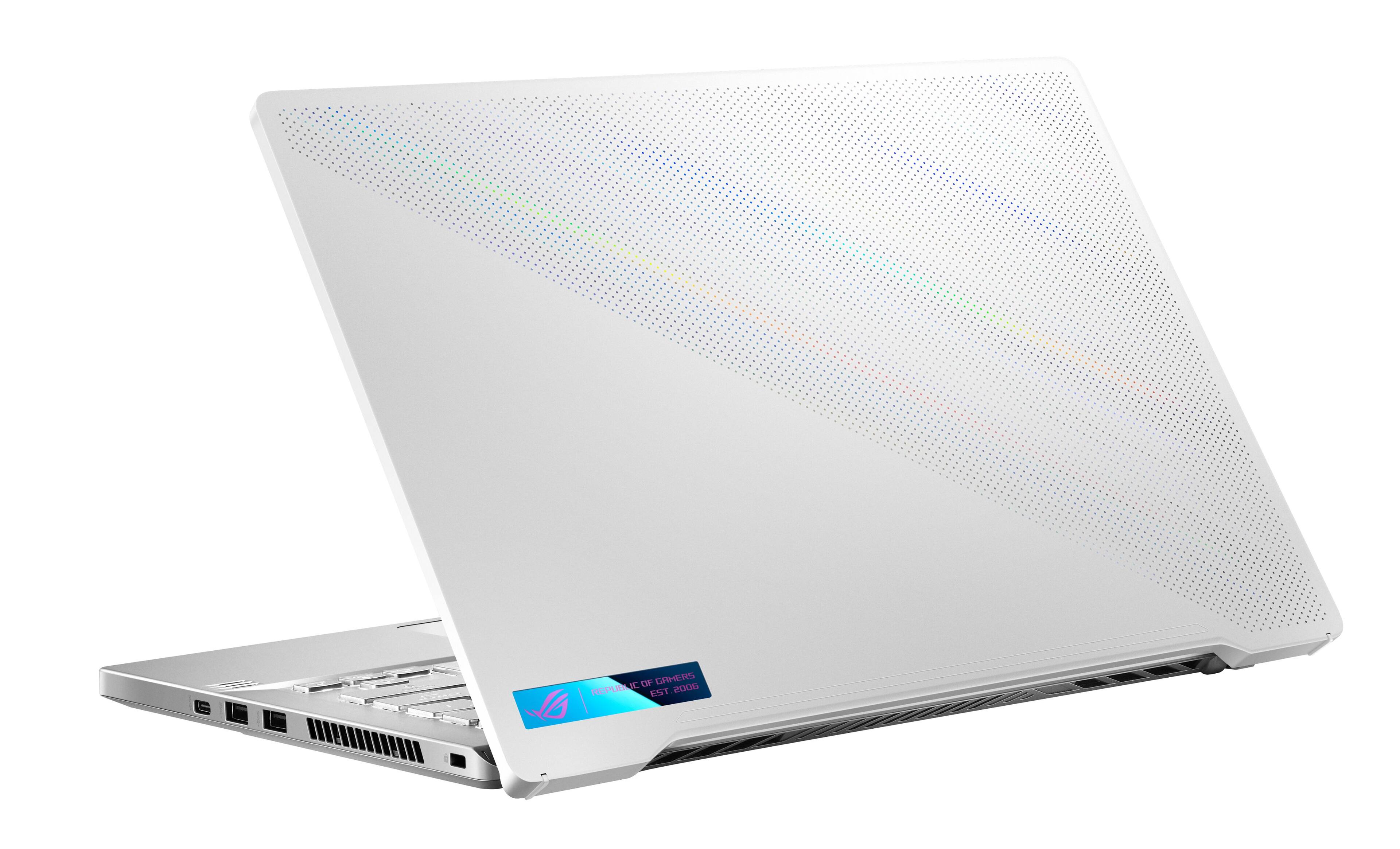 Alt View 1. ASUS - ROG Zephyrus 14" FHD 144Hz Gaming Laptop - AMD Ryzen 7 - 16GB DDR4 Memory - NVIDIA GeForce RTX 3060 - 512GB PCIe SSD - Moonlight White.