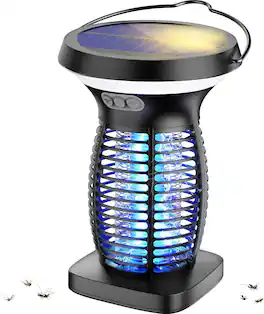 Aukfa - Solar Bug Zapper Outdoor - Waterproof Rechargeable with Solar Panel, 4200V Mosquito Killer for Backyard, Patio, Camping