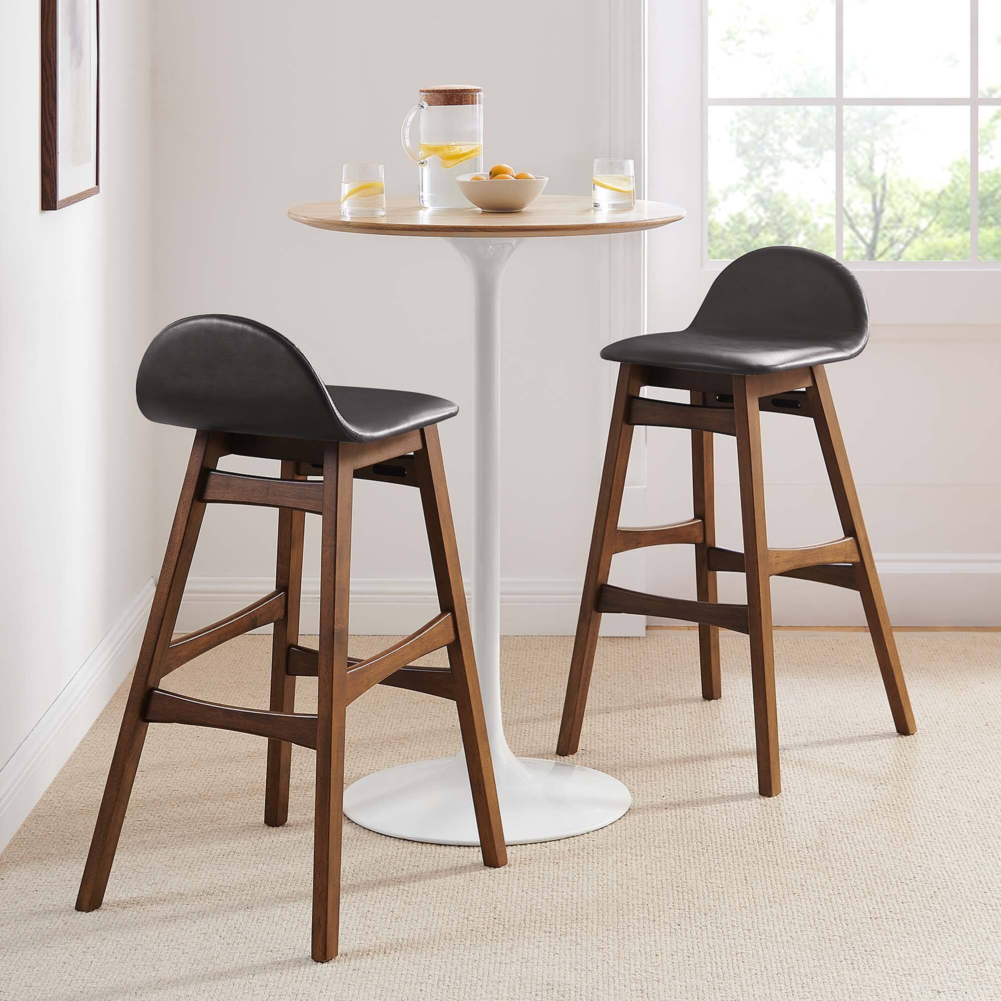 Alt View 5. Modway - Juno Wood Bar Stool Set of 2 - Brown.