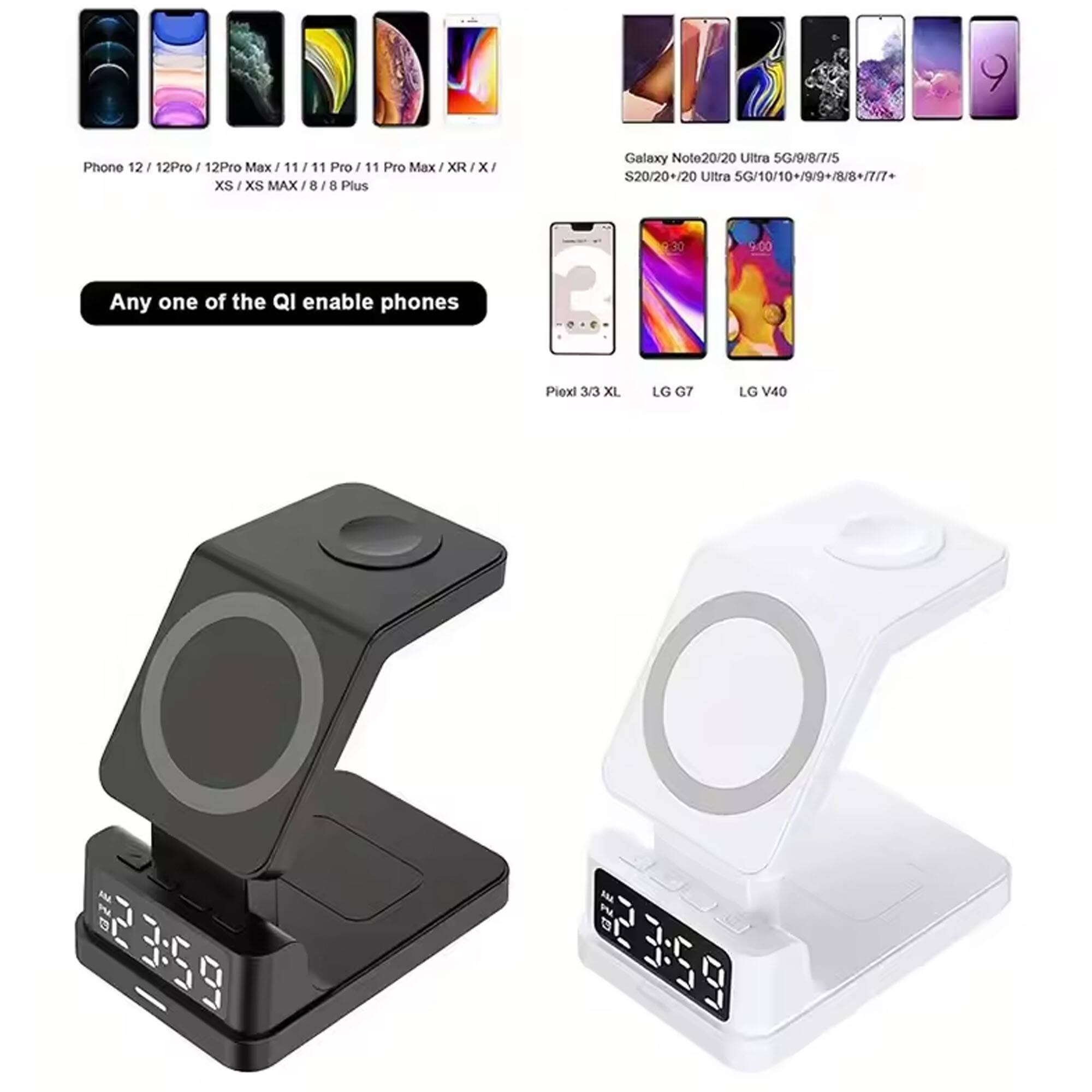 Phone 12 / 12 Pro / 12 Pro Max / 11 / 11 Pro / 11 Pro Max / XR / X / XS / XS MAX / 8 / 8 Plus

Galaxy Note20 / 20 Ultra 5G / 9 / 8 / 7 / 5 / S20 / 20+ / 20 Ultra 5G / 10 / 10+ / 9 / 9+ / 8 / 8+ / 7 / 7+

Any one of the Qi enable phones

Pielxi 3 / 3 XL / LG G7 / LG V40