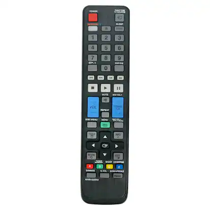 POWER FUNCTION TV SOURCE I IVORECENEA TV SLEEP ECHO 1 2 3 4 5 6 7 CPL II 8 0 9 DSP/EQ 144 PH 44 " MUTE MIC VOL+ VOL TUNING ICH REPEAT DISC MENU MENU MIC VOL TITLE MENU ... TOOLS INFO RETURN EXIT TUNER MEMORY MO/ST CO RIPPING A C D DIMMER S.VOL AUDIO UPSCALE PBASS
AH59-02294A