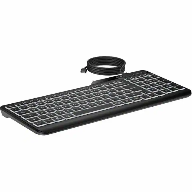 HP 400 Backlit Wired Keyboard (7N7C0AA) Cable Connectivity USB Type A ...