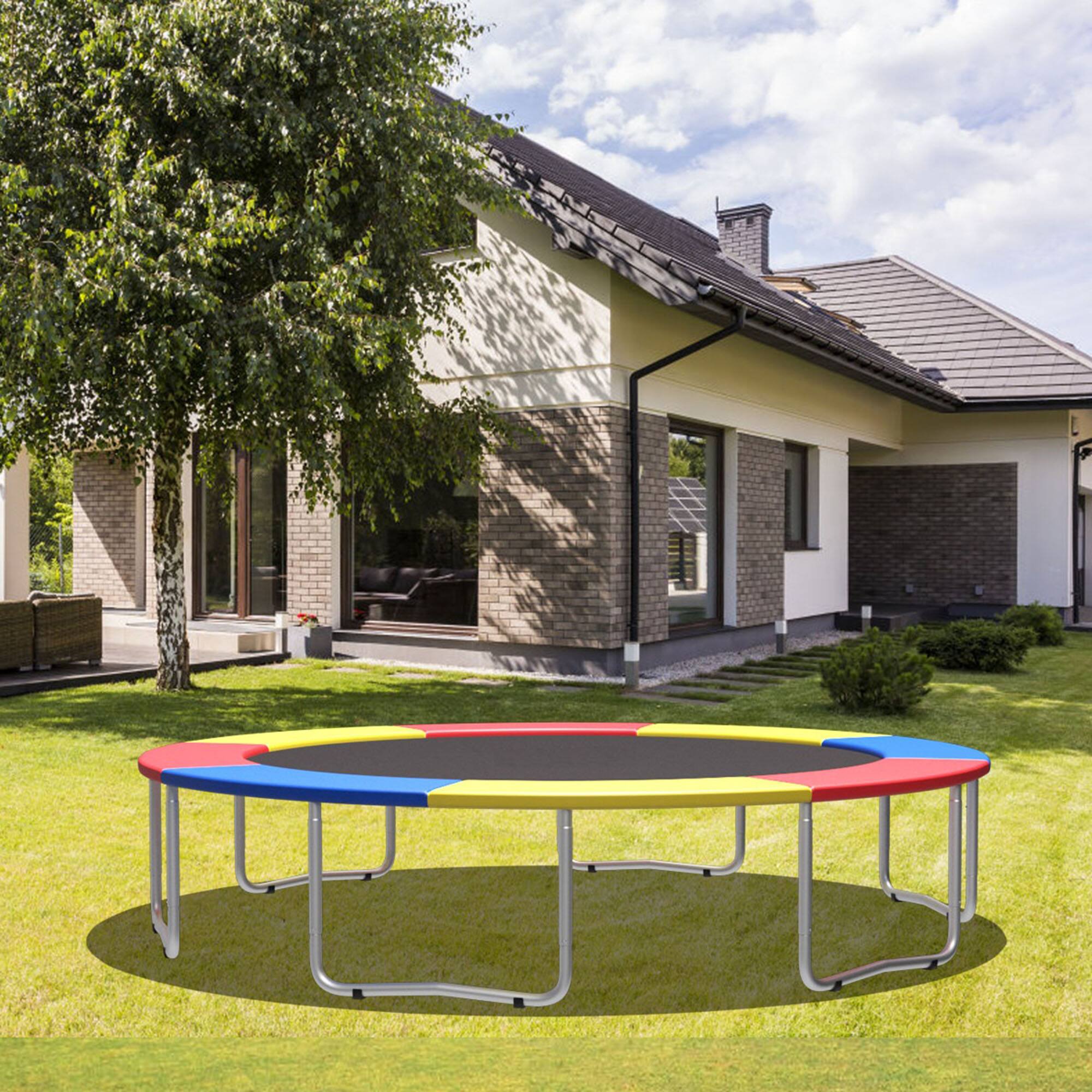 Alt View 2. Gymax - Gymax 10FT Trampoline Replacement Safety Pad Bounce Frame Waterproof Spring Cover - Red + Yellow + Blue.