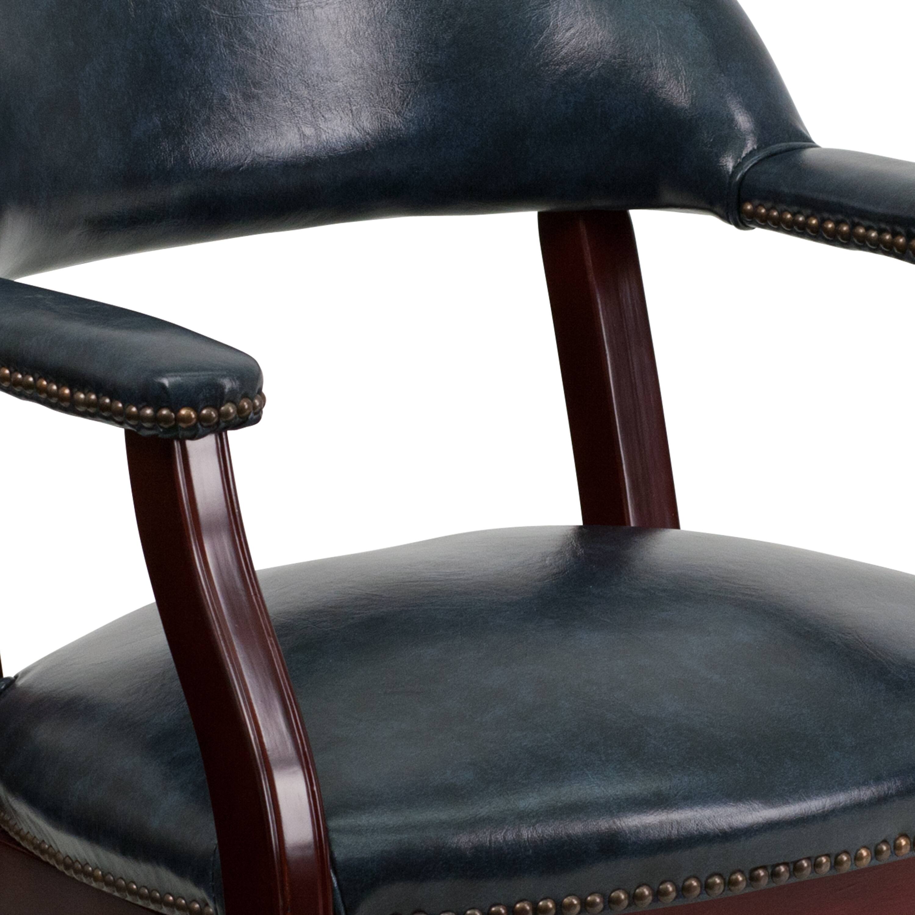 Alt View 8. Emma + Oliver - Conference Chair with Accent Nail Trim  and Casters - Navy Vinyl.