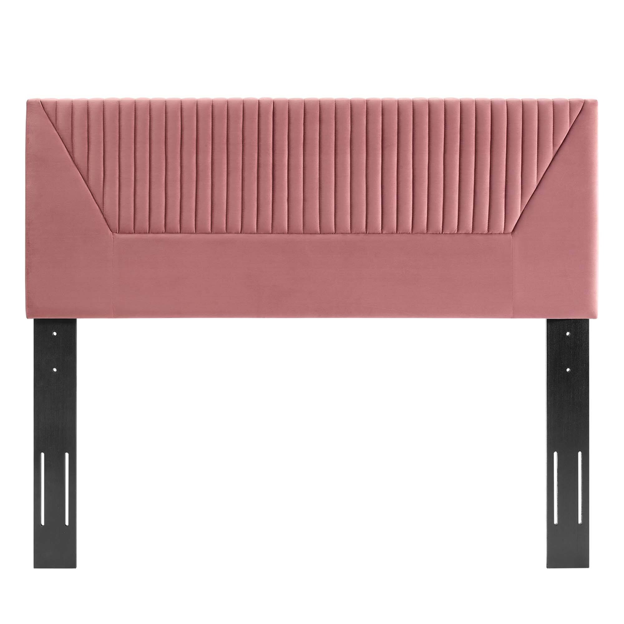 Back. Modway - Patience Channel Tufted Performance Velvet King/California King Headboard by Modway - Dusty Rose.