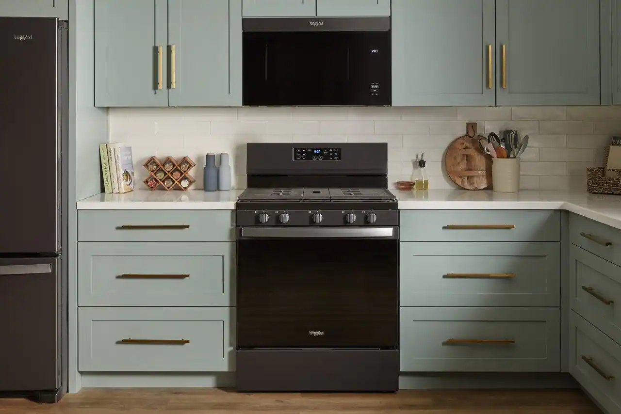 Alt View 19. Whirlpool - 1.1 Cu. Ft. Over-the-Range Microwave with Flush Built-in Design - Black Stainless.