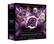 The image features a box of football trading cards from the brand Topps. The box contains 48 cards per box and 4 exclusive parallels per box. Each pack contains 6 cards, and there are 10 packs per box. The box also includes a special insert card called "Resurgences." The cards are designed with an electric theme, and the box is purple in color. The box is full of football trading cards, and it is ready for use.