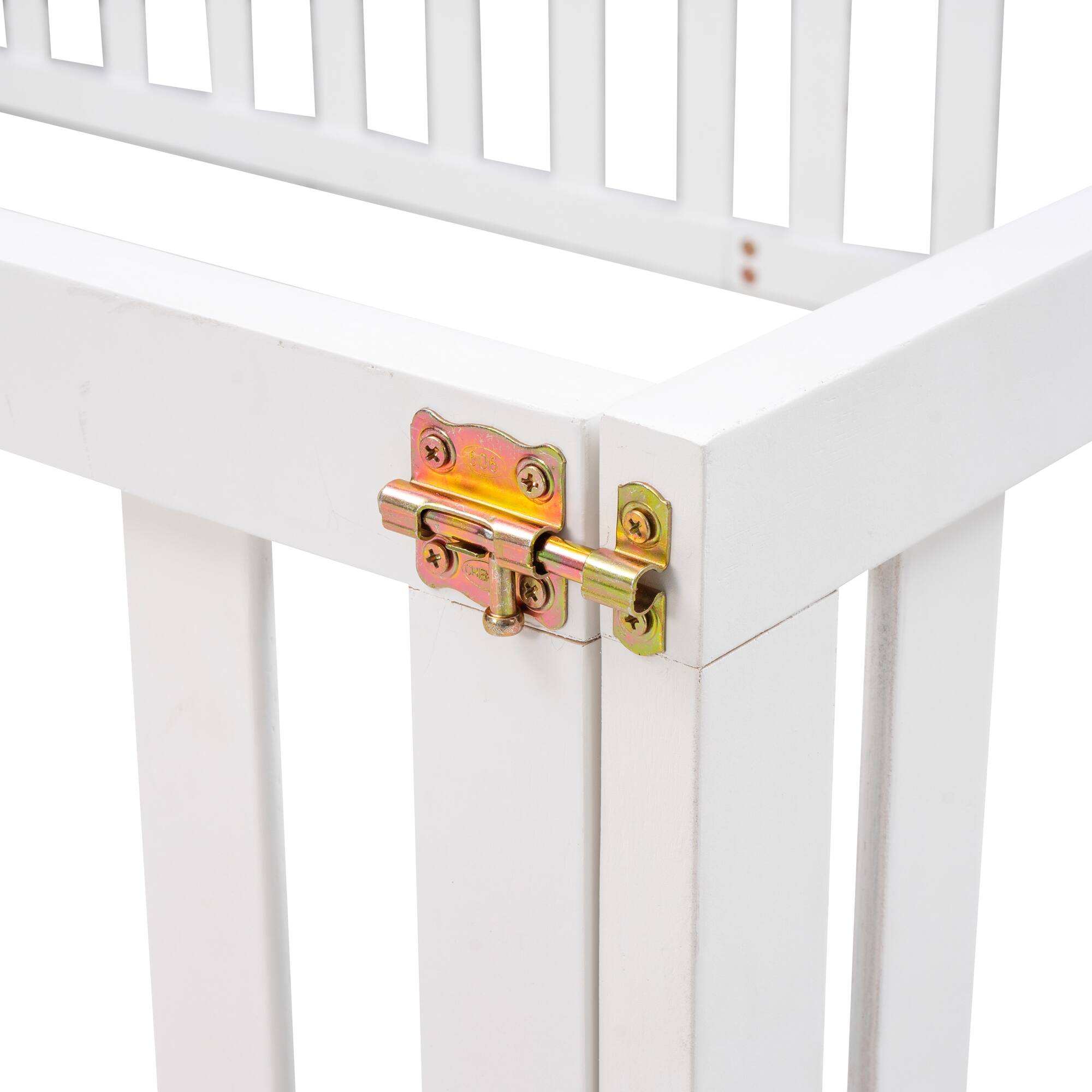 Alt View 2. Whisen - Wood Daybed Frame, Montessori Floor Bed with Fence and Door - White.