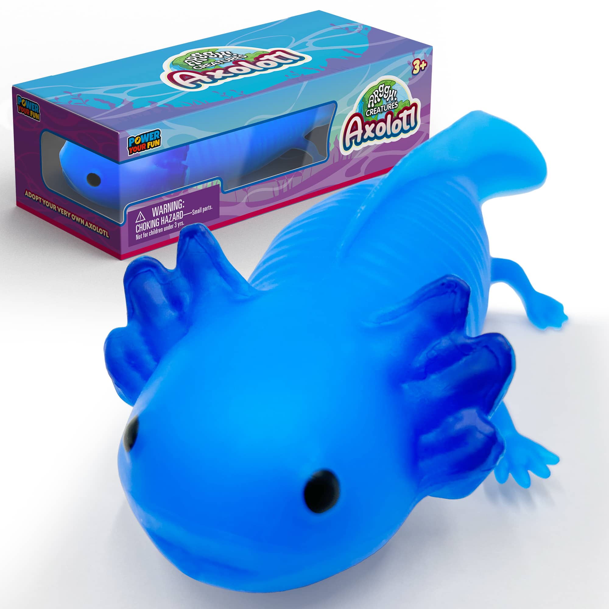 Power Your Fun - Squishy Axolotl Stress Ball - Blue