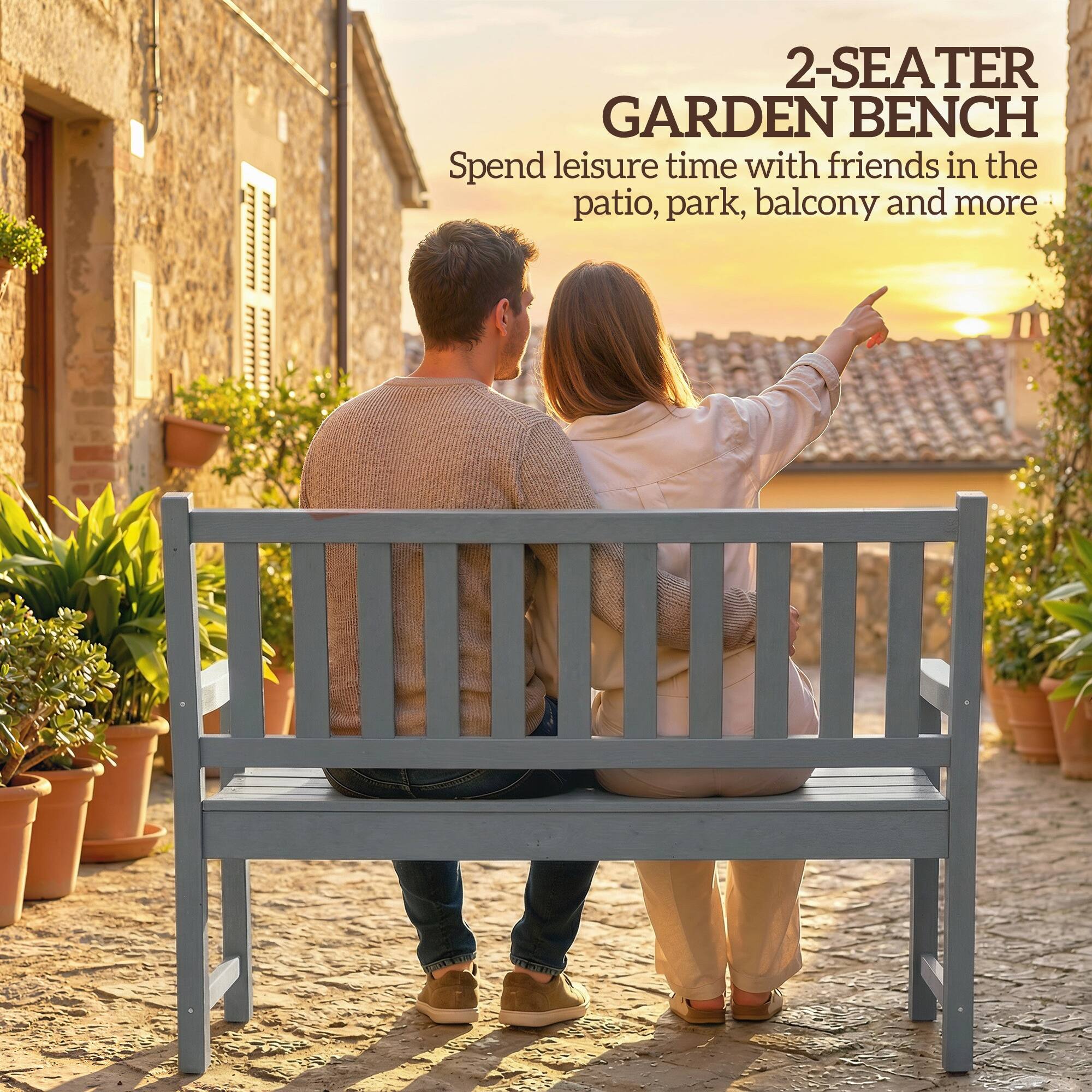 2-Seater Garden Bench  
Spend leisure time with friends in the patio, park, balcony and more.