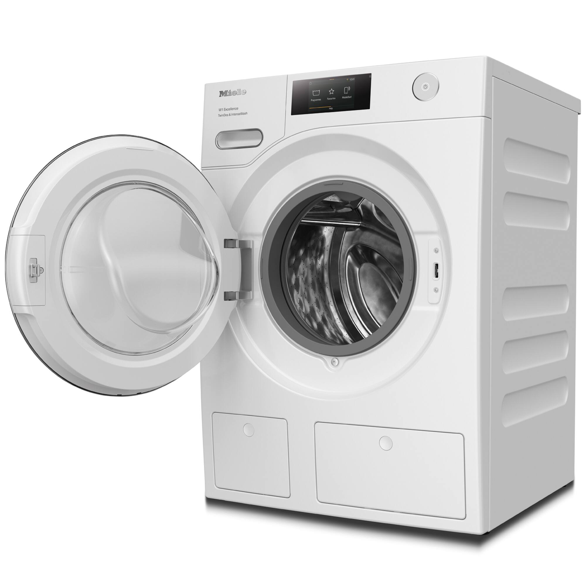 Left. Miele - Miele WXR960WCS 24" Front Load 2.26 Capacity Mtouch Controls  Washing Machine - Lotus White.