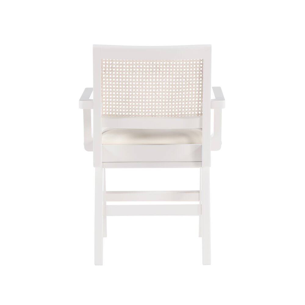 Alt View 1. Meridian Furniture - Abby Cream Vegan Leather Dining Arm Chair, Set of 2 - Beige.