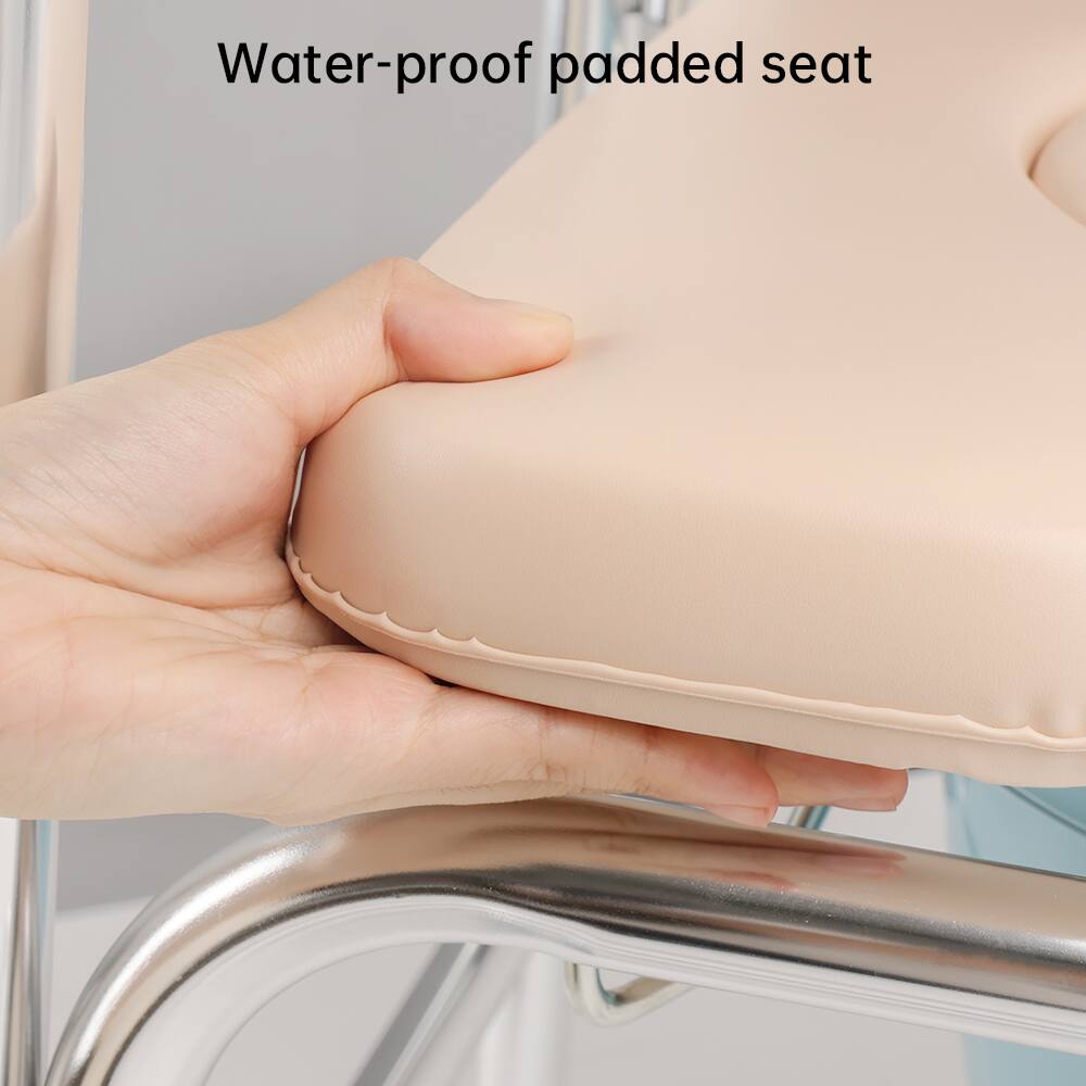 Alt View 1. Topteng - Aluminum Alloy Mobile Commode Chair - 3-in-1 Shower/Toilet/Wheelchair,Locking Wheel,300lb Capacity for Elderly Home Care - White.