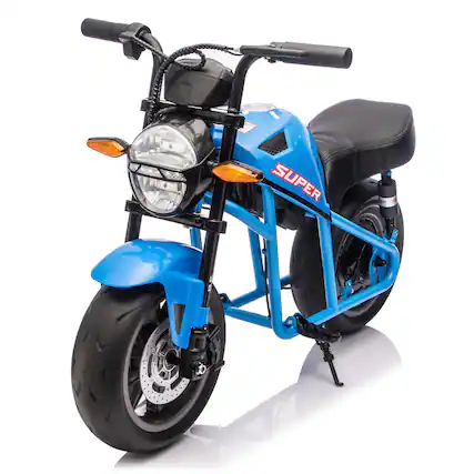 Front. Boyel Living - 3+ Blue 24V Kids Ride On UTV Twin 300W Motors 4Wheel Shock - blue.