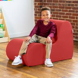 Jaxx - Midtown Medium Classroom Soft Foam Chair - Premium Vinyl Cover - Red