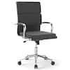 Front. Gymax - Gymax Ergonomic Office Desk Chair w/Rocking Backrest Height-adjustable Padded Seat - Grey.