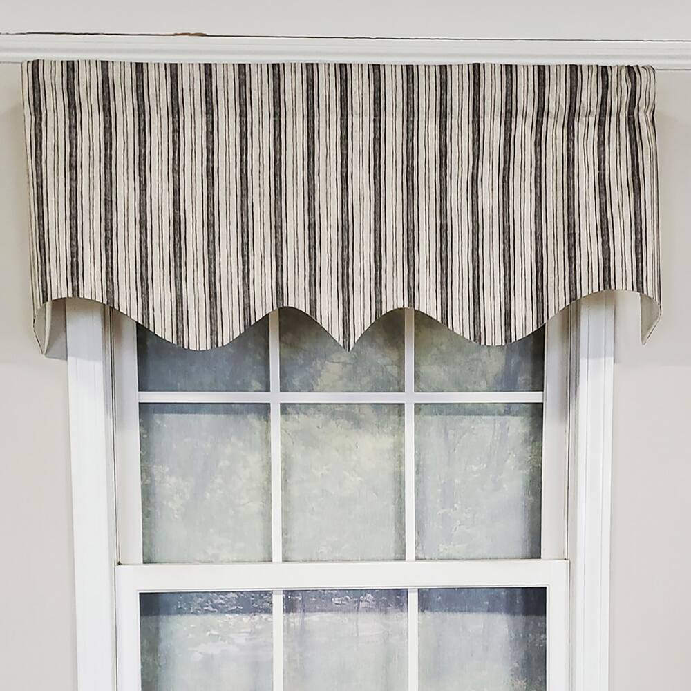 Angle. RLF Home - RLF Home Luxurious Modern Design Classic Brunswick Stripe Regal Style Window Valance 50" x 17" Gray - Gray.