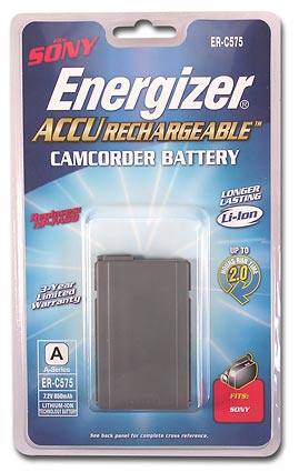 Front Standard. Energizer - Battery for Sony Camcorders.