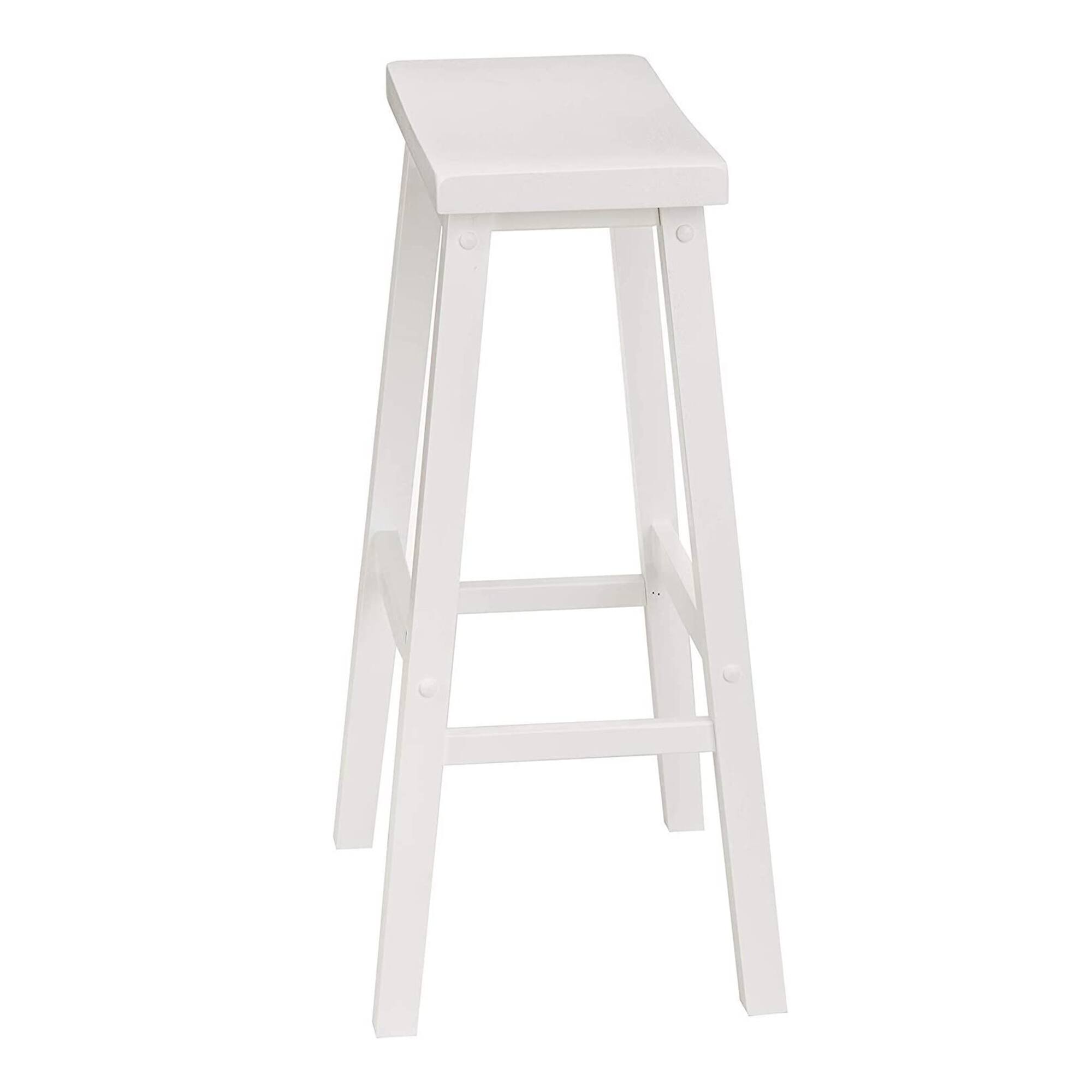 Alt View 5. PJ Wood - PJ Wood Saddle-Seat 29 Inch Kitchen, Table, & Bar Counter Stool, White, Set of 2 - White.