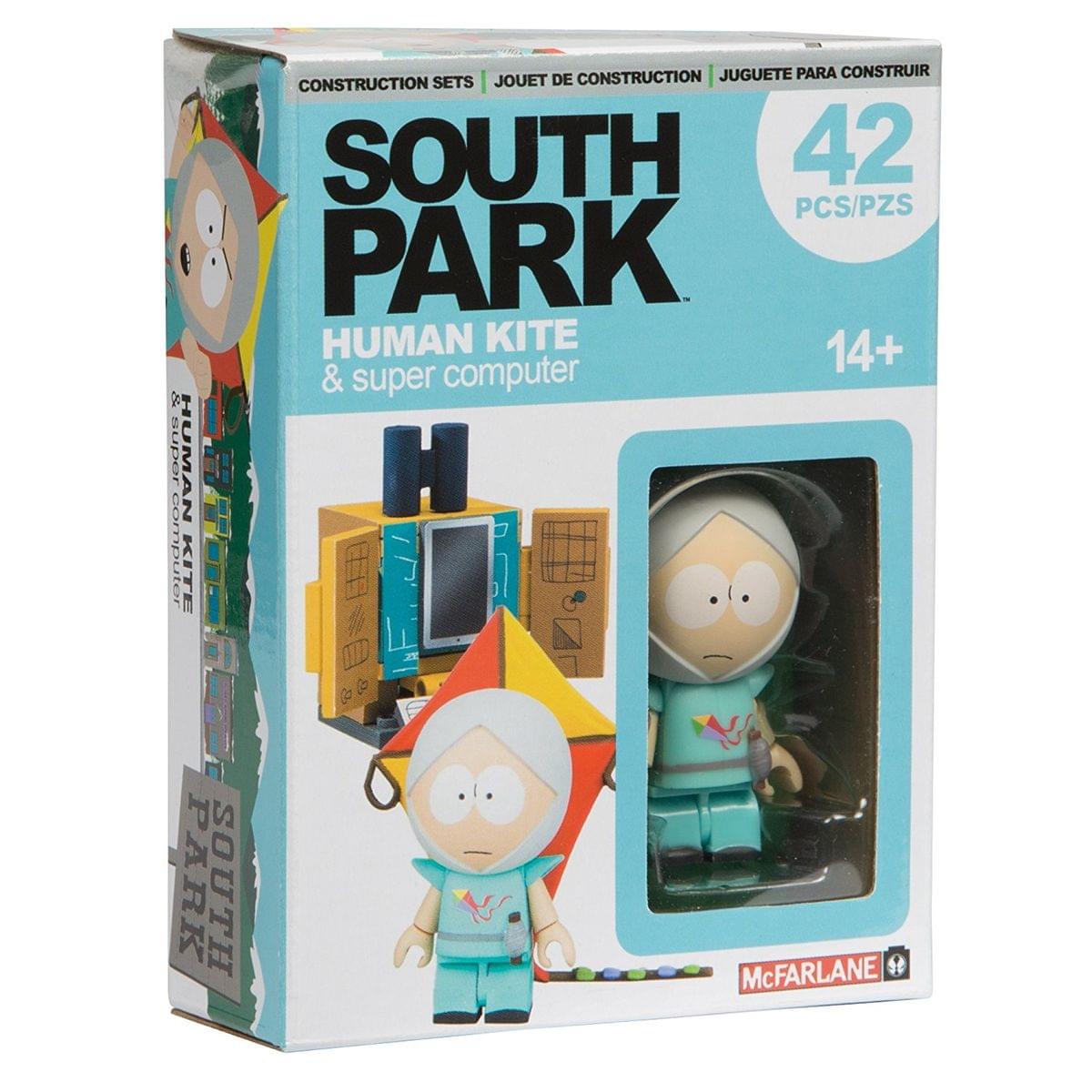 CONSTRUCTION SETS | JOUET DE CONSTRUCTION | JUGUETE PARA CONSTRUIR  
SOUTH PARK  
HUMAN KITE & super computer  
42 PCS/PZS  
14+  
McFARLANE