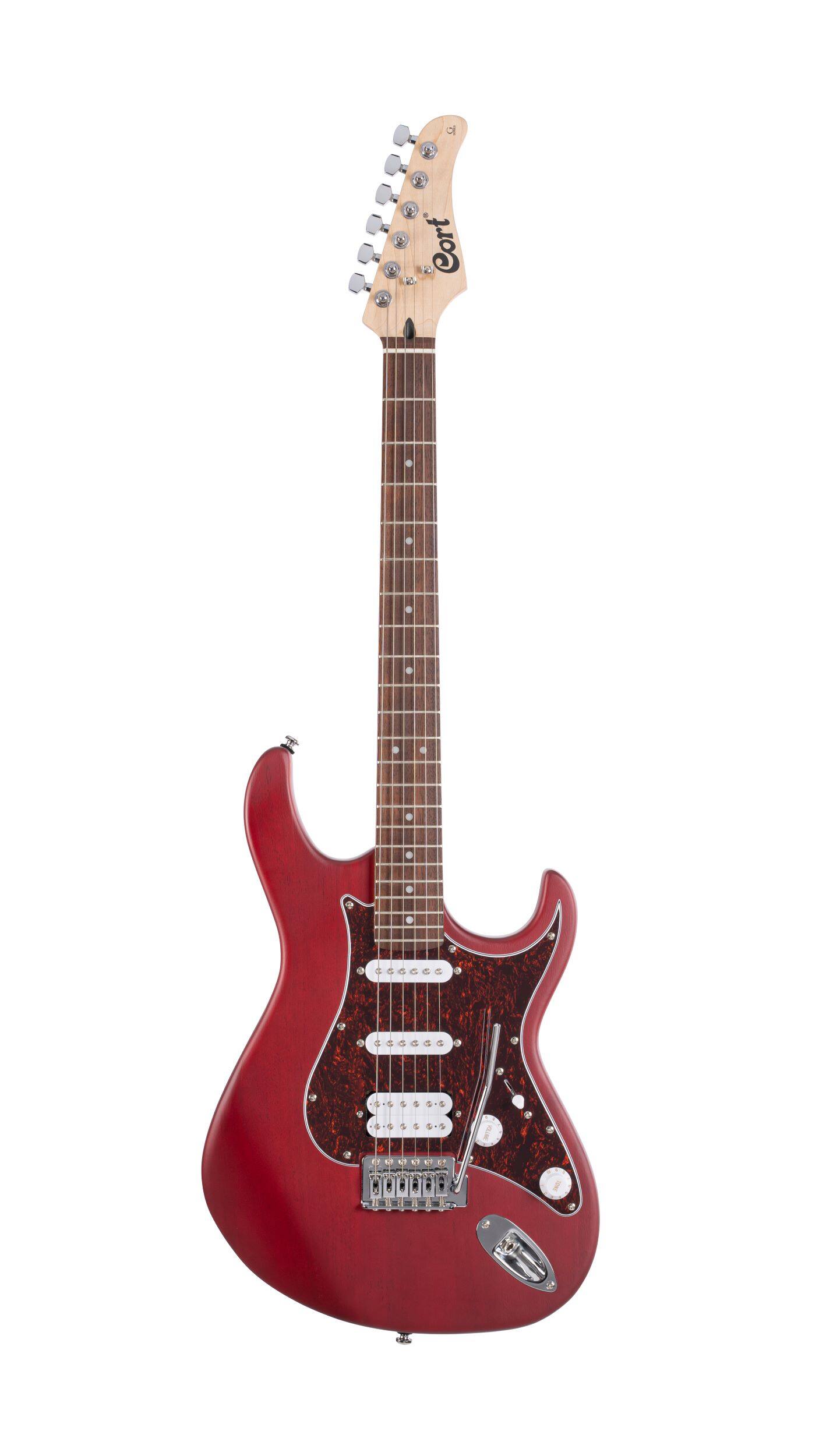 Front. Cort - Cort G110OPBC G Series Double Cutaway Electric Guitar. Open Pore Black Cherry - Open Pore Black Cherry.