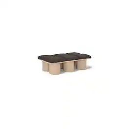 Meridian Furniture - Pavilion Boucle Fabric Bench - Brown