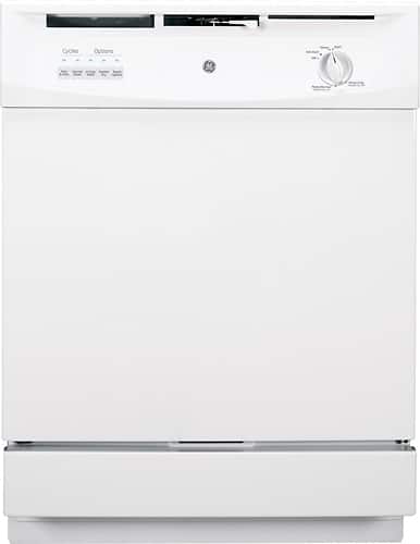  GE - 24&quot; Built-In Dishwasher - White-on-White