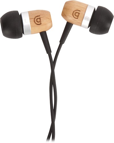  Griffin Technology - WoodTones Earbud Headphones - Black/Beech
